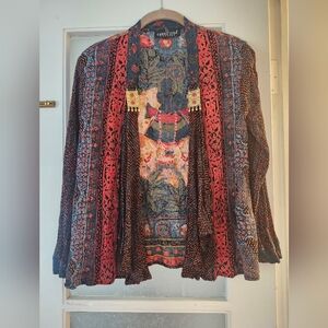 Carole Little Blue & Orange Patterned Jacket